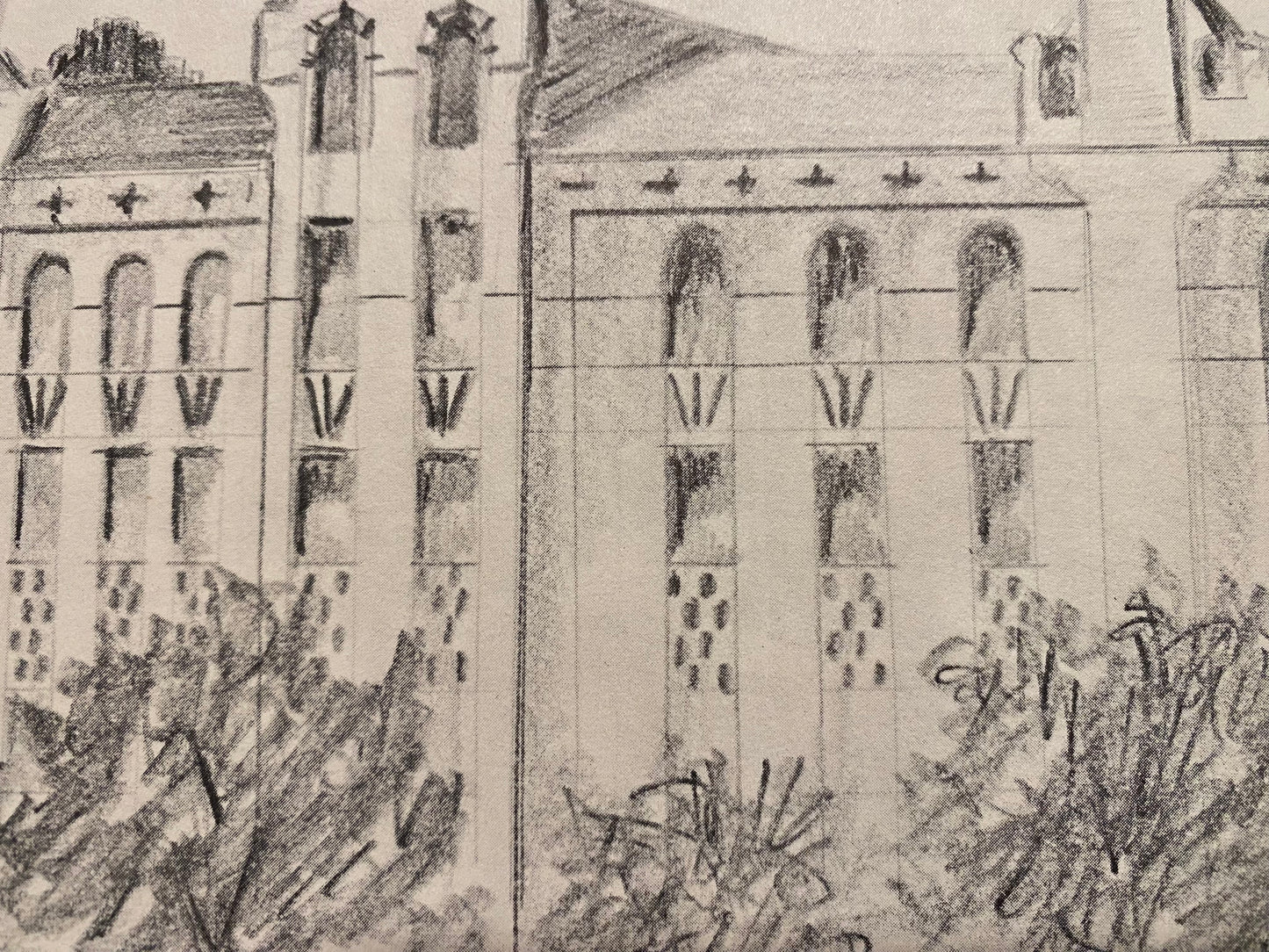 J. O'Connell Signed Drawing Of Marquette College