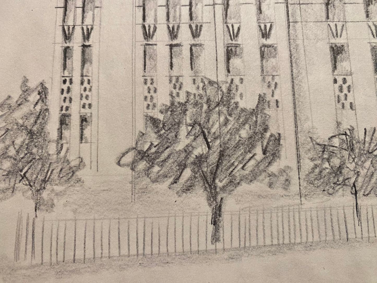 J. O'Connell Signed Drawing Of Marquette College