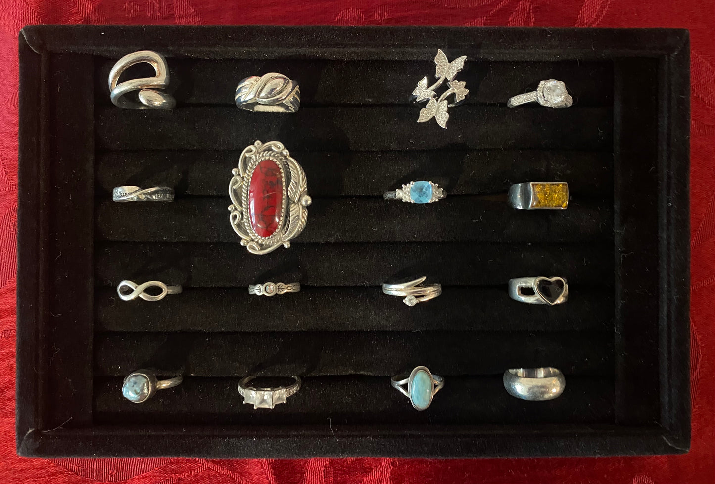 16 Vintage Sterling Silver Rings